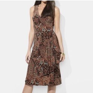 Ralph Lauren Pink Sleeveless Cowl Neck Midi Dress